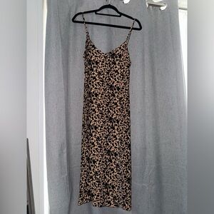 Reformation Black and White Midi Slip Dress - Crimini